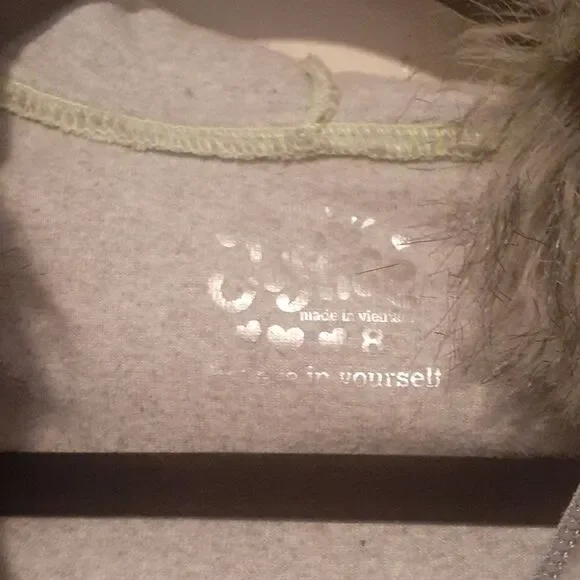 Justice grey leapordprint velour hoodie 8 - Picture 2 of 3